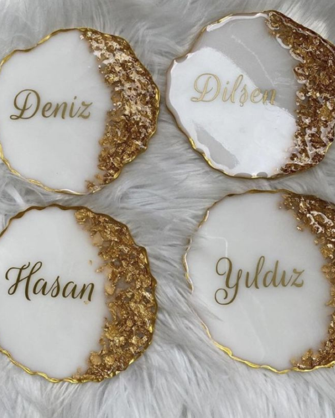 Resin Art Coasters 4 Inch - Agate