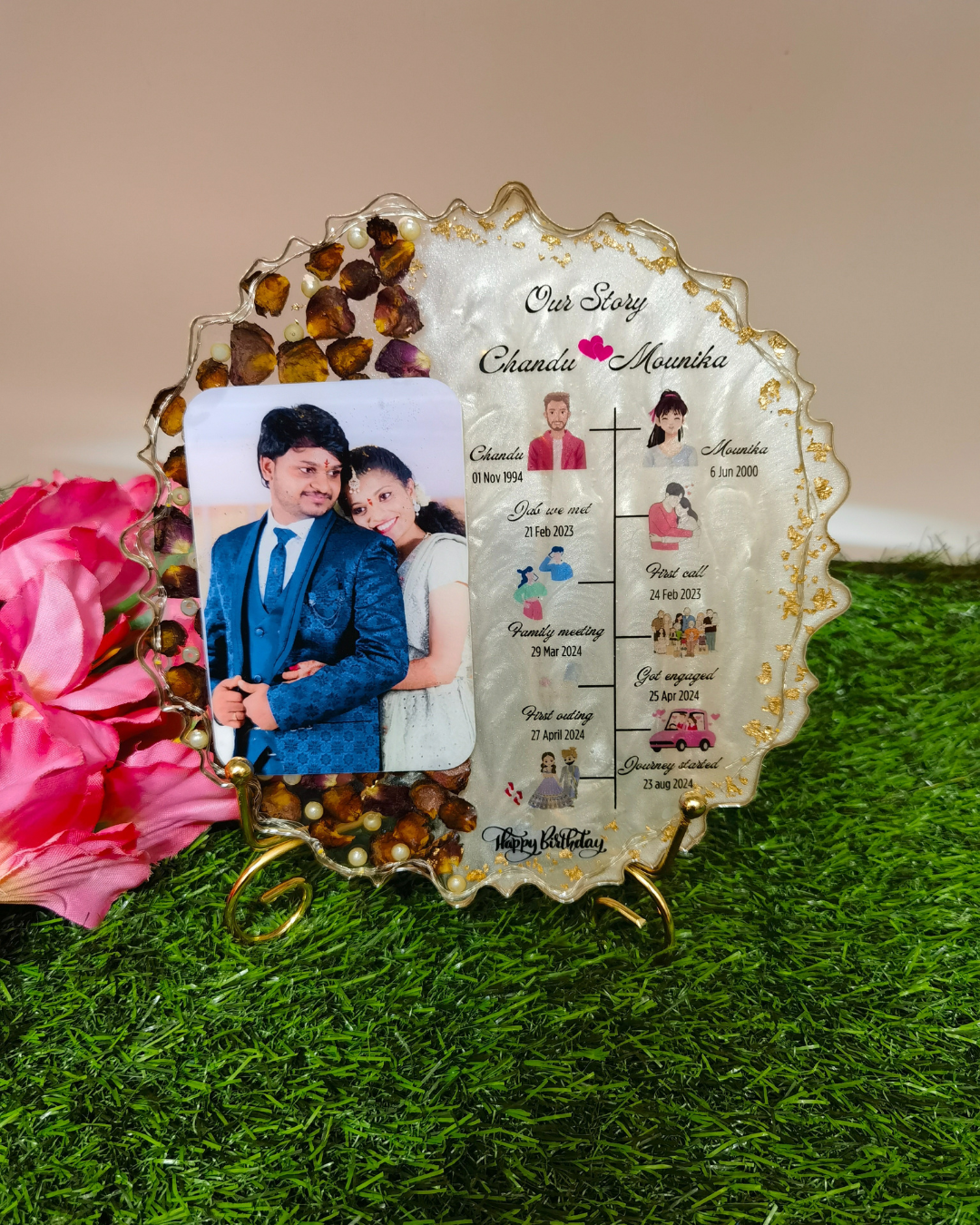 Resin Art Photo frame - Agate