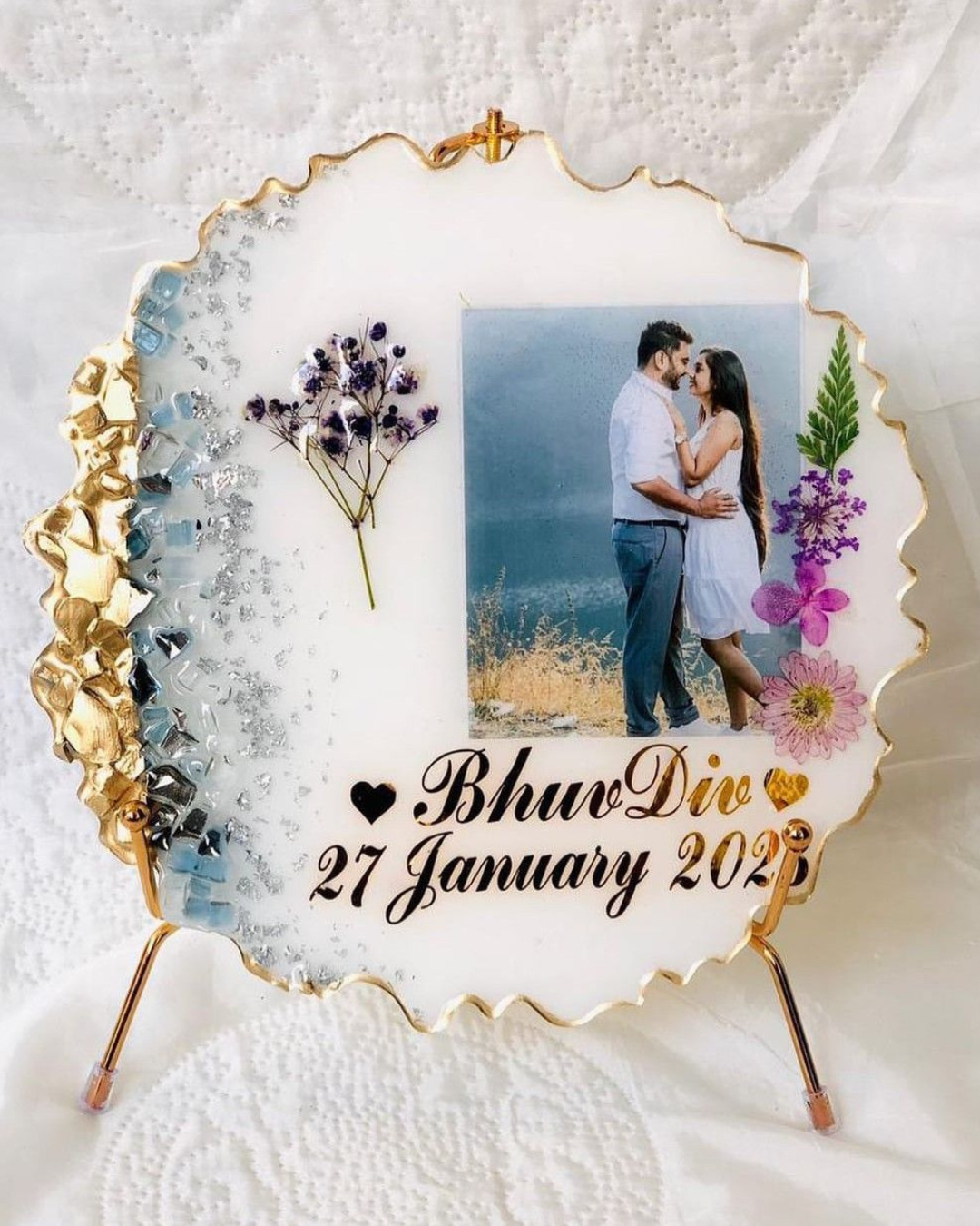 Resin Art Photo frame - Agate