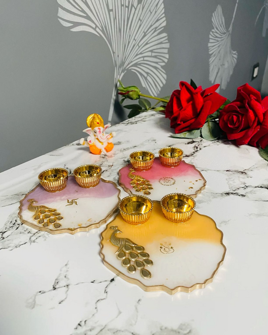 Resin Art Thali - Agate