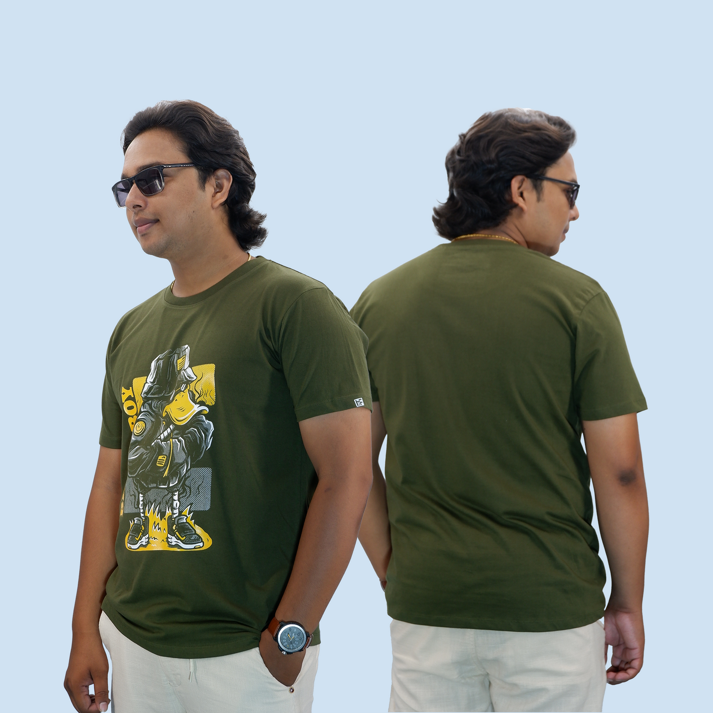 Bronx Boy Unisex Regular Regular Olive Green T-shirt