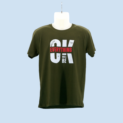 Everything will be OK Unisex Regular Olive Green T-shirt