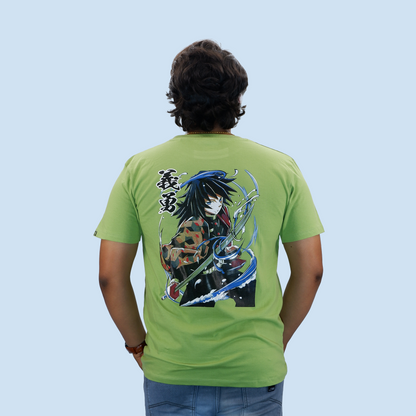 Demon slayer Water Hashira Giyu Tomioka Unisex Regular Kiwi Green T-shirt