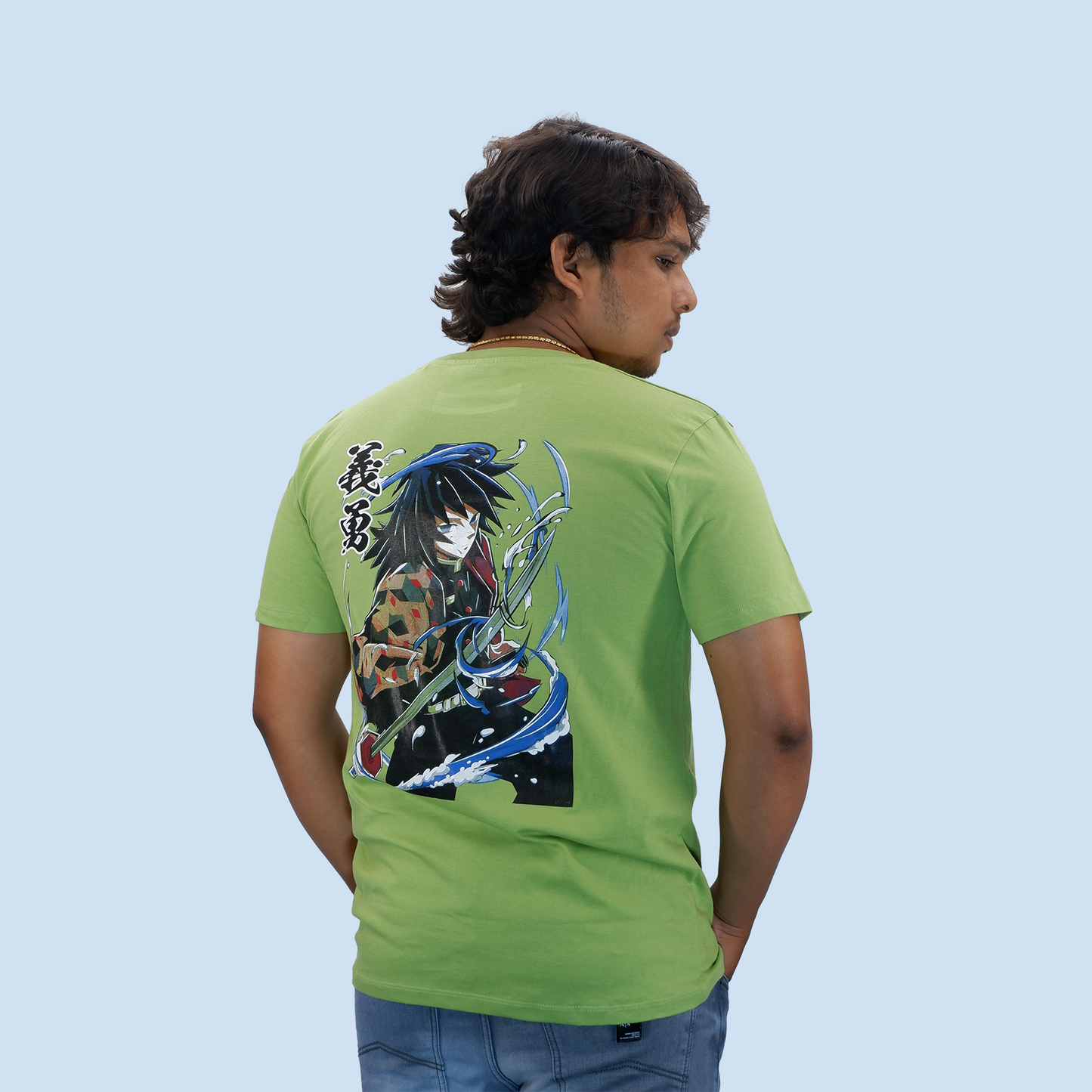 Demon slayer Water Hashira Giyu Tomioka Unisex Regular Kiwi Green T-shirt