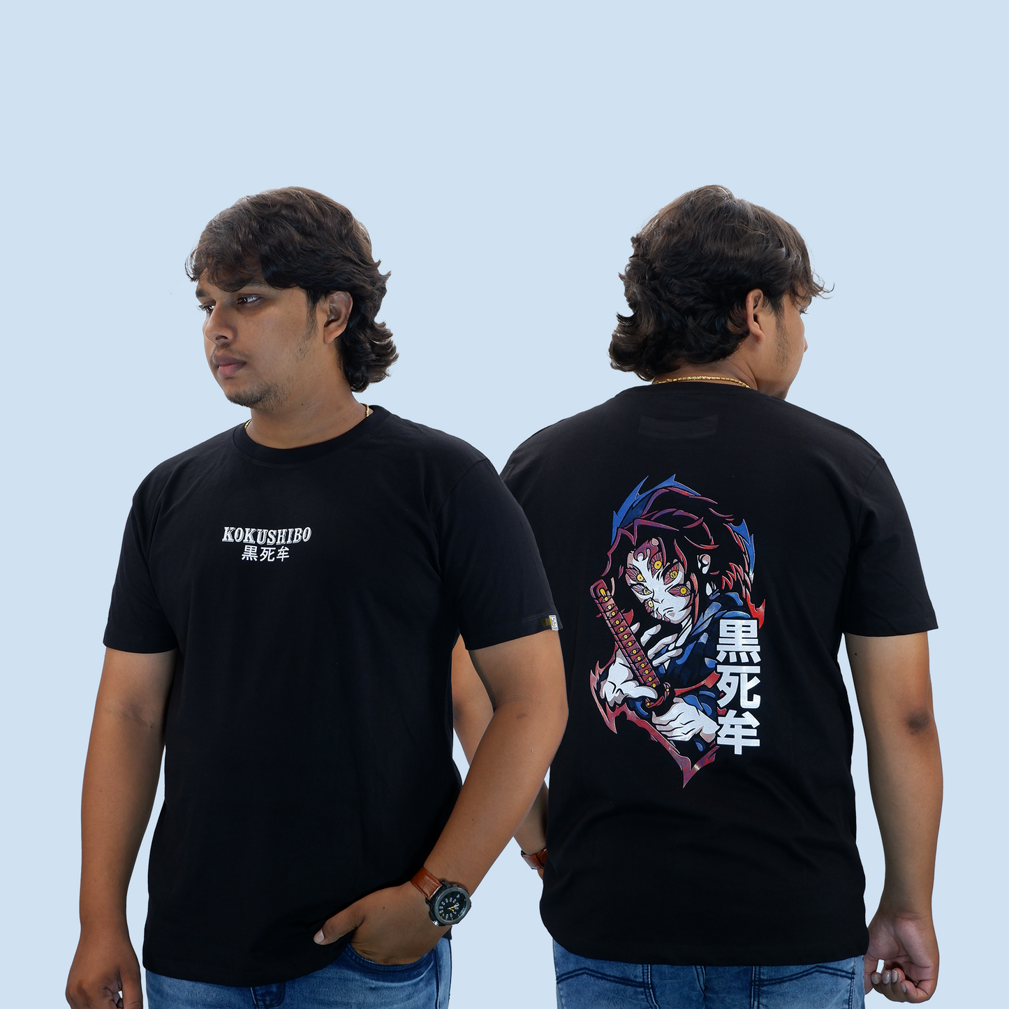 Demon slayer Upper Rank 1 Kokushibo Unisex Regular Black T-shirt