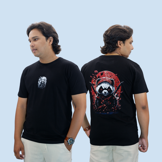 Ninja Panda Unisex Regular Black T-shirt