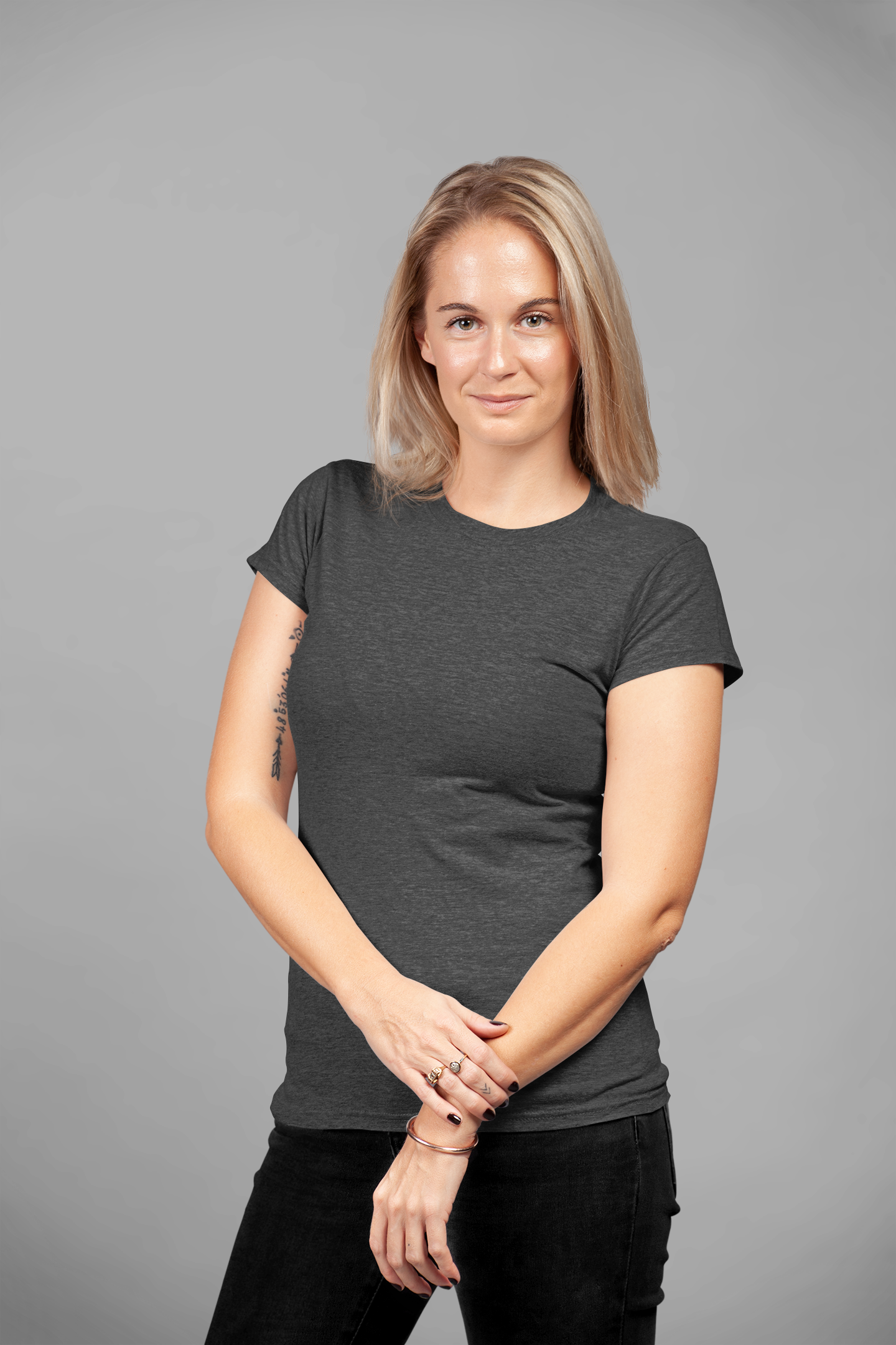 Premium Women Plain Heather T-shirt - Regular fit