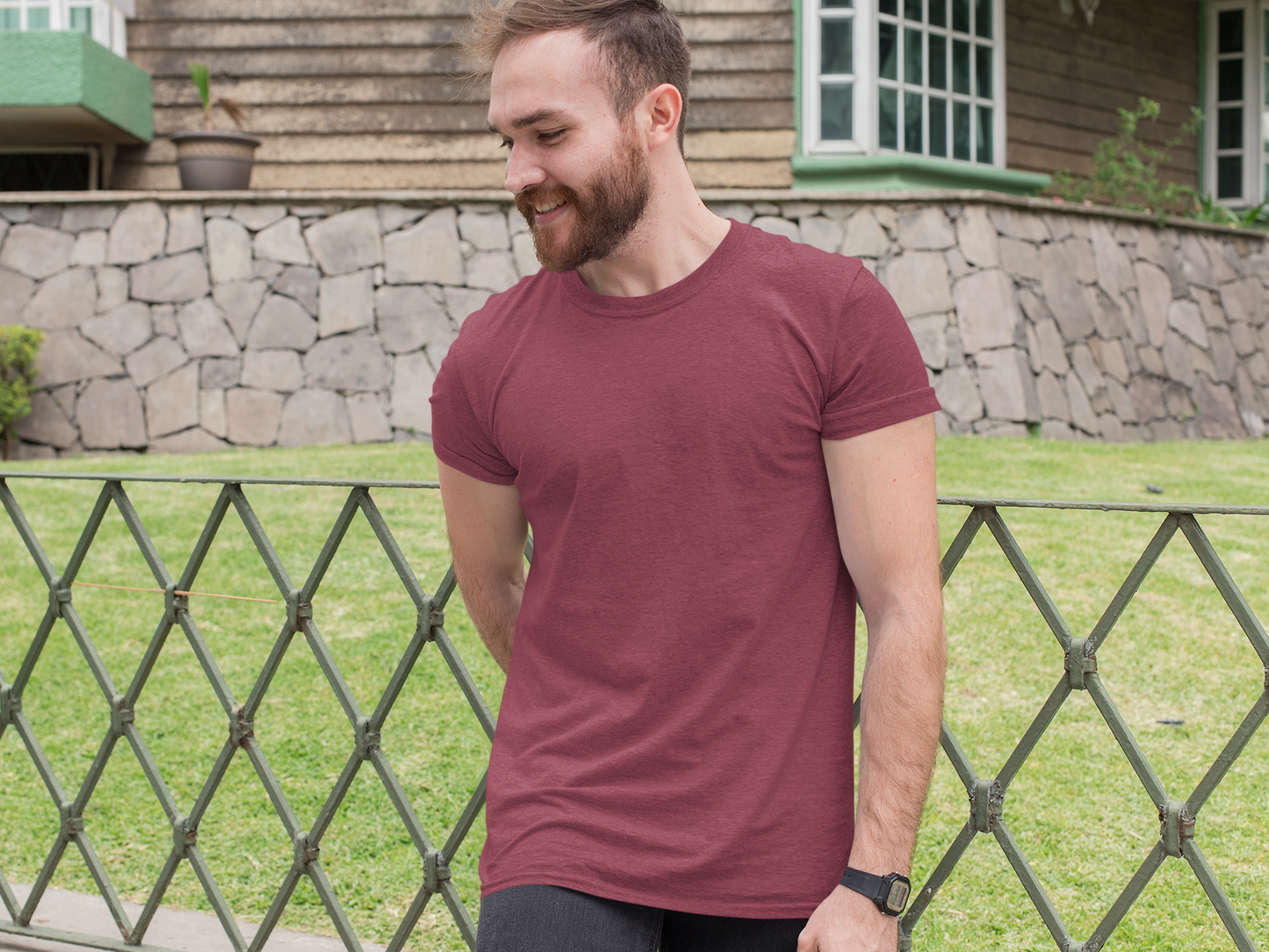 Premium Men Plain heather T-shirt - Regular fit