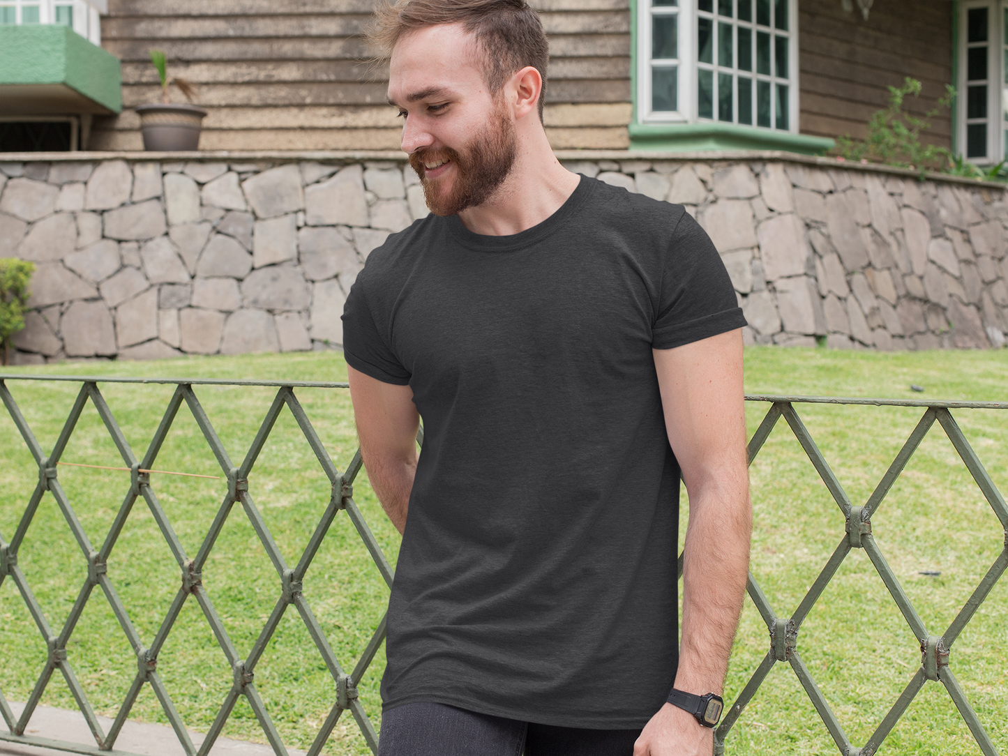 Premium Men Plain heather T-shirt - Regular fit